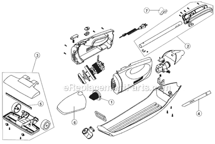 Page A Diagram and Parts List for M083405  Dirt Devil Upright Vacuum